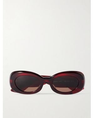 Oliver Peoples Khaite Oval-Frame Acetate Sunglasses - Red