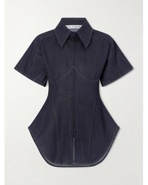 Tolu Coker Panelled Denim Blouse - Blue