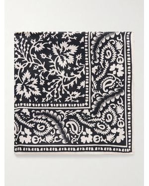 TOTEME Hankie Printed Silk-Voile Scarf - Black