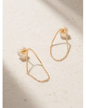 Melissa Joy Manning Single Chain V Drop 14-Karat Recycled Earrings - Natural