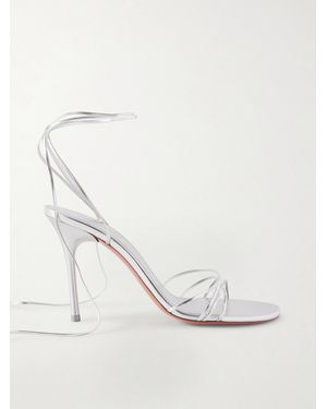 AMINA MUADDI Lori Metallic Leather Sandals - Natural