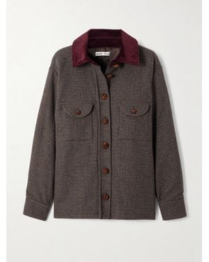 Blazé Milano Badis Berber Jacke Aus Einer Wollmischung Mit Hahnentrittmuster Und Baumwollcordbesatz - Braun