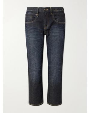 R13 Boy Straight Cropped High-Rise Jeans - Blue