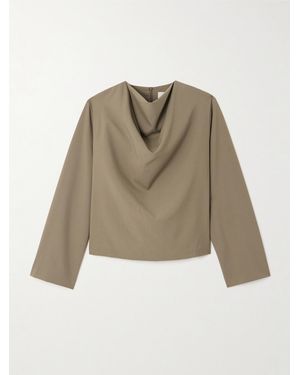 Rohe Draped Wool Blouse - Natural