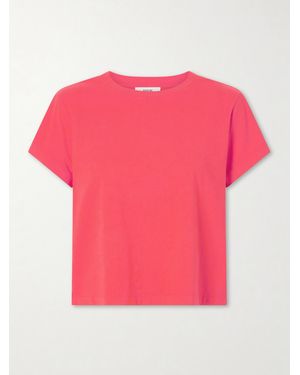 Agolde Adine Cropped Organic Cotton-Jersey T-Shirt - Pink