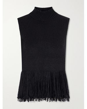 Alix Of Bohemia Sonia Onyx Fringed Turtleneck Cotton Jumper - Black