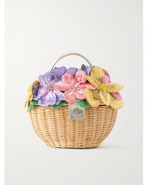 Judith Leiber Flower Basket Crystal-Embellished-Tone Clutch - Pink
