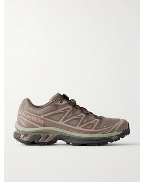 Salomon Xt-6 Rubber-Trimmed Gore-Tex Mesh Trainers - Brown