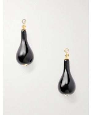 TOTEME Plated, Onyx And Swarovski Crystal Earrings - Natural