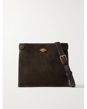 Metier Stowaway Suede Shoulder Bag - Black