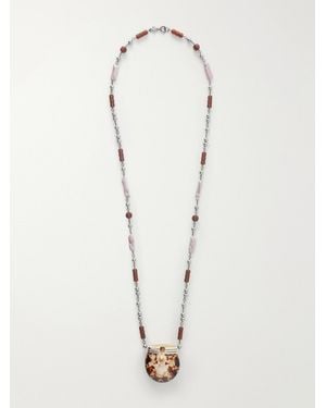 Tory Burch Shell-Tone Beaded Necklace - Natural