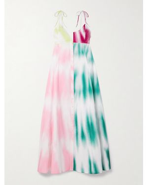 Rosie Assoulin High Garden Tie-Dyed Cotton-Poplin Maxi Dress - White