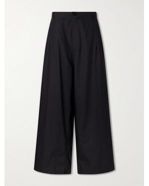 Jamie Haller The Lotus Cotton-Poplin Wide-Leg Trousers - Blue