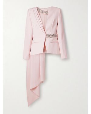 Sabina Bilenko Sabina Embellished Draped Crepe Jacket - Pink