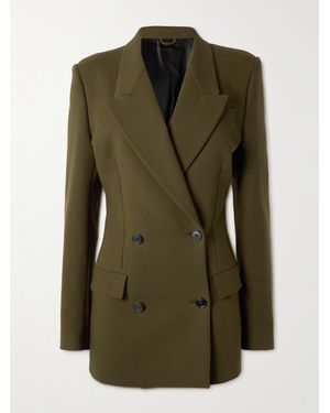 Alaïa Double-Breasted Cotton-Twill Blazer - Green