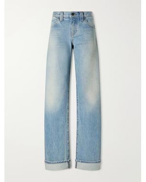 KHAITE Karo Mid-Waist Wide-Leg Jeans - Blue