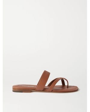 Manolo Blahnik Susa Leather Sandals - Brown