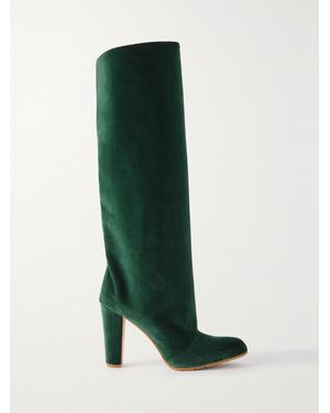 Manolo Blahnik Garder 45 Velvet Knee Boots - Green
