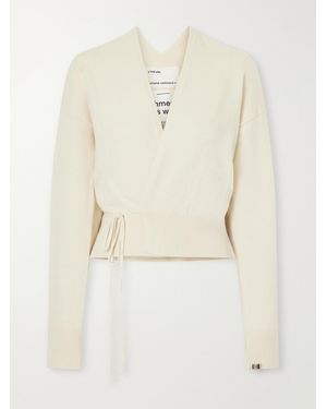 Extreme Cashmere Ella Tie-Detail Cashmere-Blend Cardigan - Natural