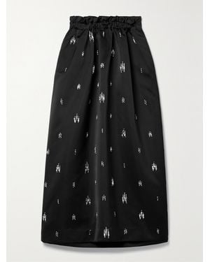 A.L.C. Alexia Crystal-embellished Duchesse-satin Midi Skirt - Black