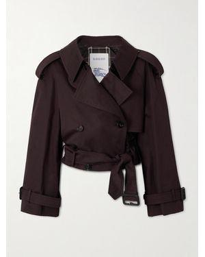 Burberry Dolebury Cropped Cotton-Gabardine Trench Coat - Black