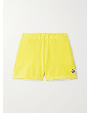 Moncler Cotton-Blend Terry Shorts - Yellow