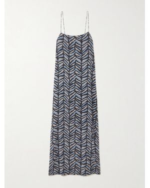Matteau Printed Silk-Voile Maxi Dress - White