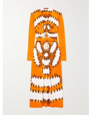 Altuzarra Rilia Cutout Tie-Dyed Knitted Midi Dress - Orange
