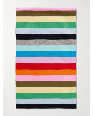 Allude Striped Cashmere Scarf - Green