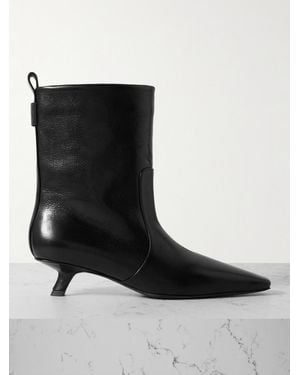 Brunello Cucinelli Bead-Embellished Leather Ankle Boots - Black