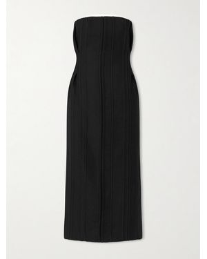 Calvin Klein Naomi Strapless Wool Midi Dress - Black