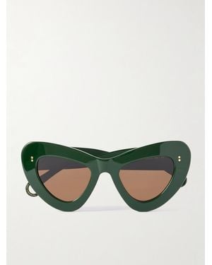 JW Anderson Butterfly Cat-Eye Acetate Sunglasses - Green