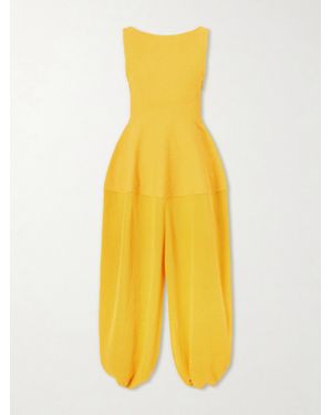 Proenza Schouler Sukki Open-Back Draped Jersey Midi Dress - Yellow