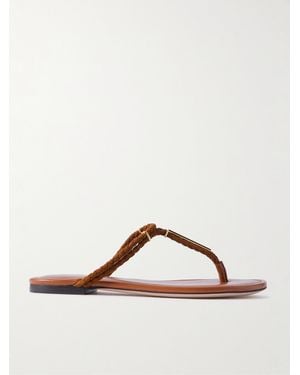Tom Ford Lily Zehensandalen Aus Geflochtenem Veloursleder Mit Verzierungen - Braun