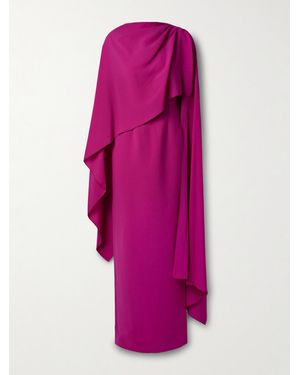 ROKSANDA Demetria Cape-Effect Pleated Crepe Gown - Pink