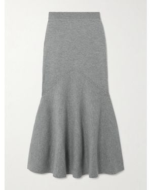 Patou Wool-Blend Midi Skirt - Grey