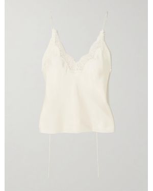 Rohe Lace-Trimmed Silk-Satin Camisole - White