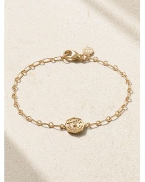 Marlo Laz Wee Porte Bonheur Coin 14-Karat, Enamel And Diamond Bracelet - Natural