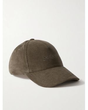 Saint Laurent Baseballkappe Aus Baumwollcord Mit Stickerei - Braun