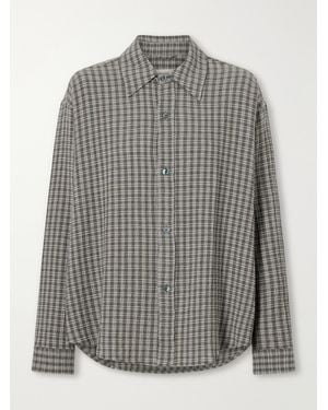 mfpen Vacation Checked Cotton-Blend Shirt - Gray