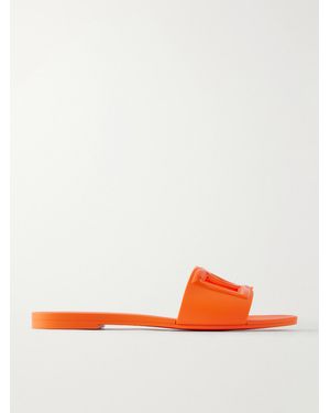 Dolce & Gabbana Bianca Logo-Embossed Rubber Slides - Orange