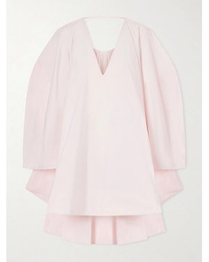 Jacquemus Paysan Oversized Cotton-Blend Mini Dress - Pink