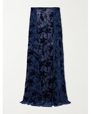 Rodarte Cape-Effect Devoré-Velvet Gown - Blue