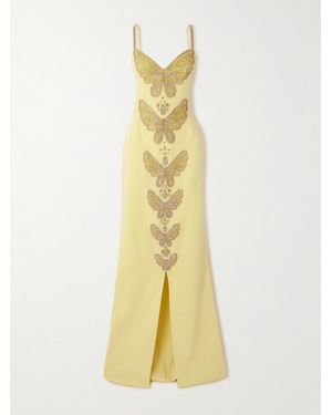 Georges Hobeika Robe Aus Crêpe Aus Einer Seidenmischung Mit Verzierungen - Mettallic