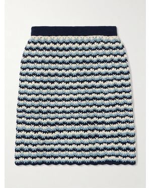 Escvdo Naplo Minirock Aus Gehäkelter Baumwolle - Blau
