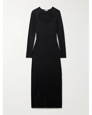 Skin Priyanka Cutout Ribbed Cotton-Blend Maxi Dress - Black