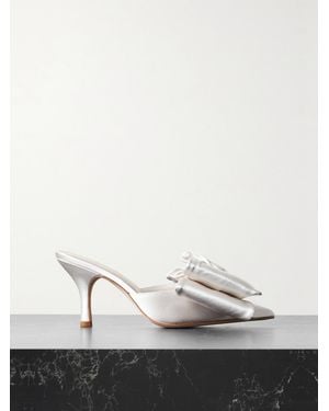 Loeffler Randall Margot Bow-Embellished Satin Court Shoes - White