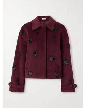Jonathan Simkhai Katya Jacke Aus Einer Wollmischung Mit Zierperlen - Rot