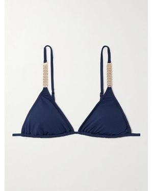Melissa Odabash Maldives Embellished Triangle Bikini Top - Blue