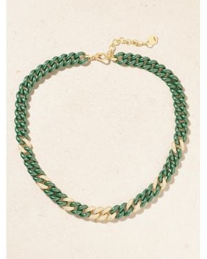 SHAY Essential Link Kette Aus Keramik Mit Diamanten Und Details Aus 18 Karat - Grün